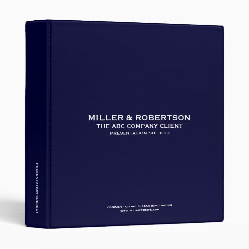 Navy Blue Business Presentation Binder