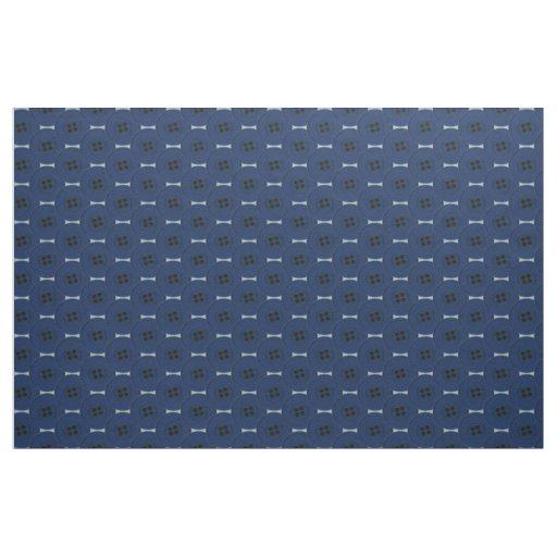 Navy Blue Buttons Fabric