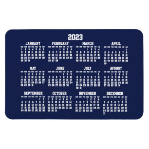 Navy Blue Calendar 2023 Large Flexible Magnets