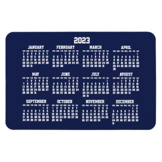 Navy Blue Calendar 2023 Large Flexible Magnets