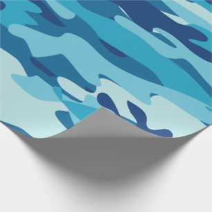 Navy blue camo army camouflage pattern wrapping paper