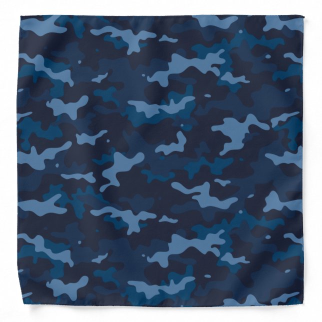 Navy Blue Camo Pattern Bandana (Front)