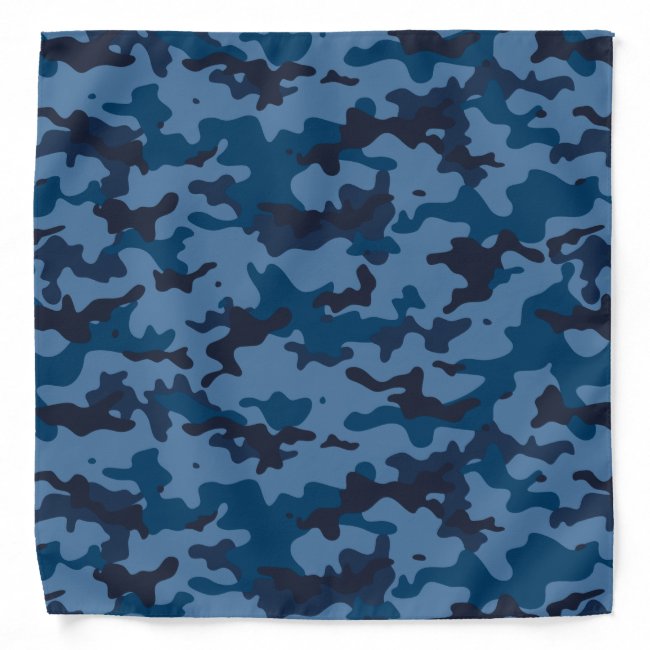 Navy Blue Camo Pattern Bandana