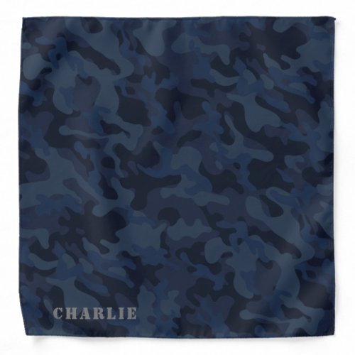 navy blue Camouflage custom name Bandana