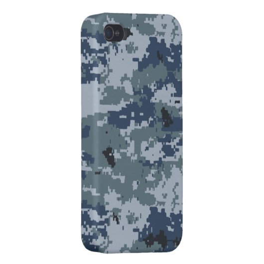 Navy Blue Camouflage iPhone 4 Speck Case (Back Right)