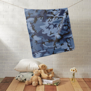 Navy Blue Camouflage, Military, Army Baby Blanket