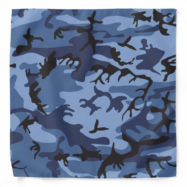 Navy Blue Camouflage, Military, Army Bandana (Front)