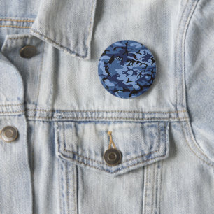 Navy Blue Camouflage, Military, Army Button