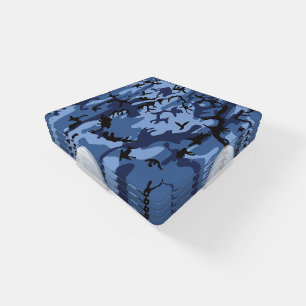 Navy Blue Camouflage, Military, Army Coaster Set