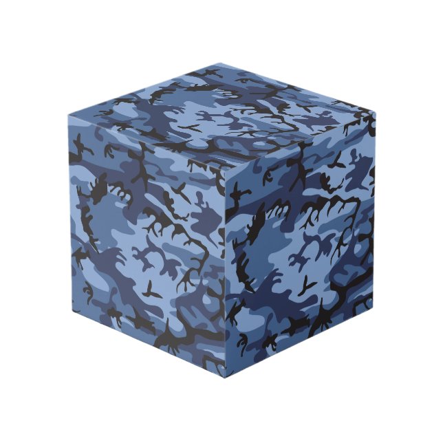 Navy Blue Camouflage, Military, Army Cube (Front Angled)