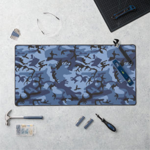 Navy Blue Camouflage, Military, Army Desk Mat