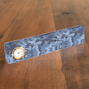 Navy Blue Camouflage, Military, Army Desk Name Plate