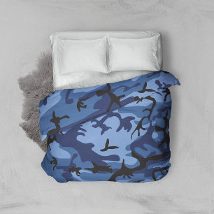 Navy Blue Camouflage, Military, Army Duvet Cover
