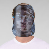 Navy Blue Camouflage, Military, Army Face Shield
