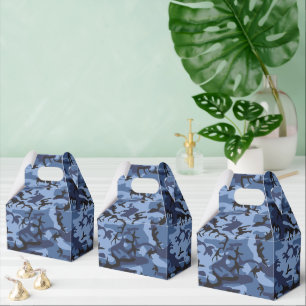 Navy Blue Camouflage, Military, Army Favor Boxes