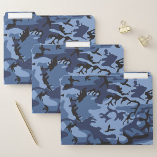 Navy Blue Camouflage, Military, Army File Folder