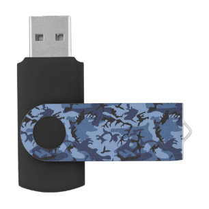 Navy Blue Camouflage, Military, Army Flash Drive