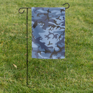 Navy Blue Camouflage, Military, Army Garden Flag