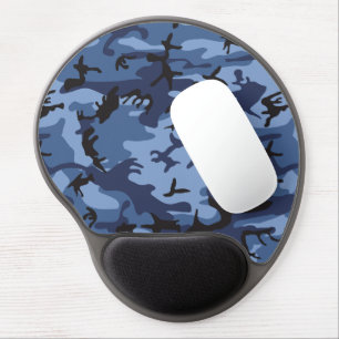 Navy Blue Camouflage, Military, Army Gel Mouse Pad