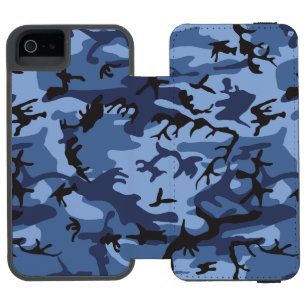 Navy Blue Camouflage, Military, Army iPhone SE/5/5s Wallet Case