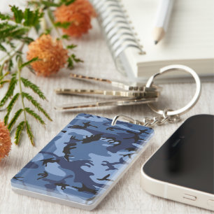 Navy Blue Camouflage, Military, Army Keychain