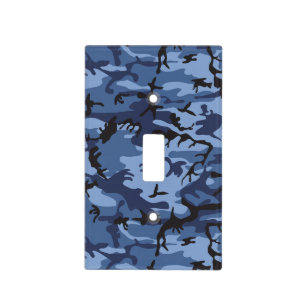 Navy Blue Camouflage, Military, Army Light Switch Cover