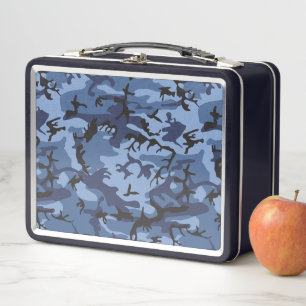 Navy Blue Camouflage, Military, Army Metal Lunch Box