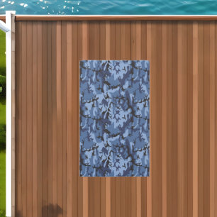 Navy Blue Camouflage, Military, Army Outdoor Rug