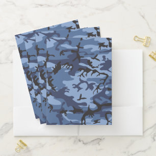 Navy Blue Camouflage, Military, Army Pocket Folder