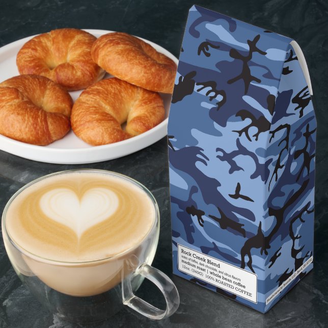 Navy Blue Camouflage, Military, Army Roasted Coffee (Breakfast)