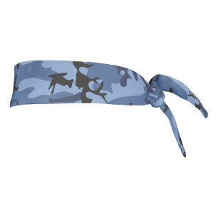Navy Blue Camouflage, Military, Army Tie Headband