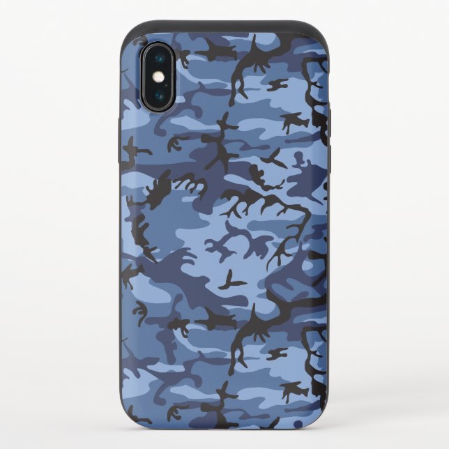 Navy Blue Camouflage, Military, Army Uncommon iPhone Case (Back)