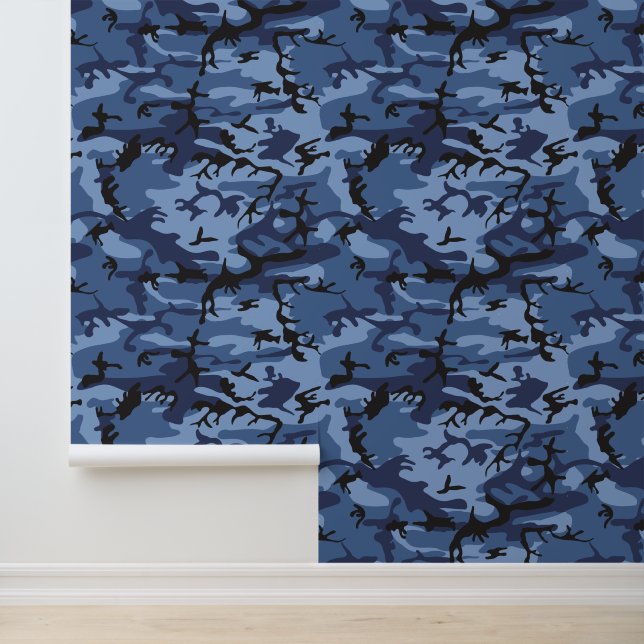 Navy Blue Camouflage, Military, Army Wallpaper (Application)