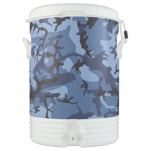 Navy Blue Camouflage Pattern Military Pattern Army Beverage Cooler
