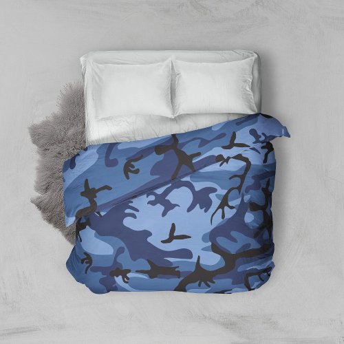 Navy Blue Camouflage Pattern Military Pattern Army Duvet Cover