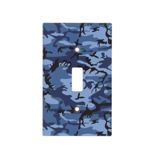 Navy Blue Camouflage Pattern Military Pattern Army Light Switch Cover