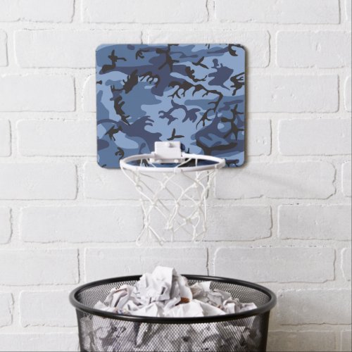 Navy Blue Camouflage Pattern Military Pattern Army Mini Basketball Hoop