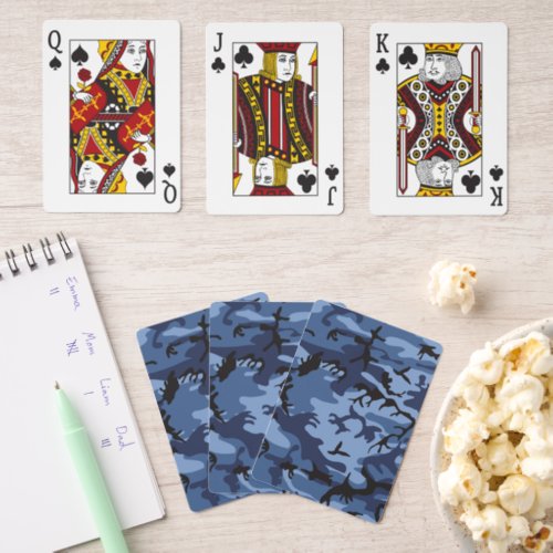 Navy Blue Camouflage Pattern Military Pattern Army Pinochle Cards