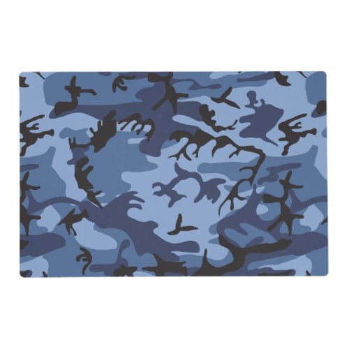 Navy Blue Camouflage Pattern Military Pattern Army Placemat