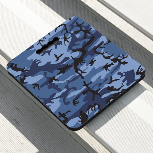 Navy Blue Camouflage Pattern Military Pattern Army Seat Cushion