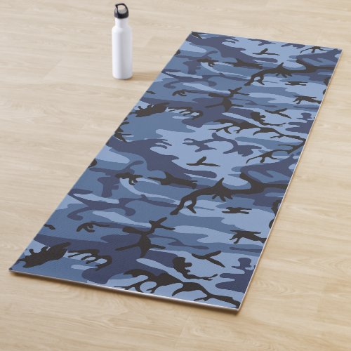 Navy Blue Camouflage Pattern Military Pattern Army Yoga Mat