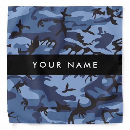 Navy Blue Camouflage Your name Personalize Bandana