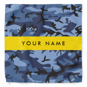 Navy Blue Camouflage Your name Personalize Bandana