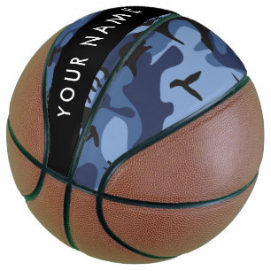Navy Blue Camouflage Your name Personalize Basketball