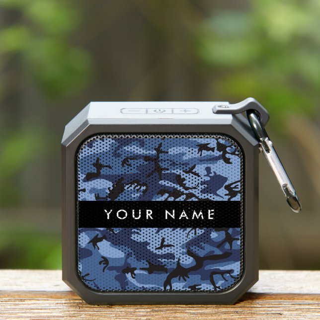 Navy Blue Camouflage Your name Personalize Bluetooth Speaker (Insitu(Outdoor))