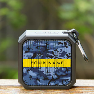Navy Blue Camouflage Your name Personalize Bluetooth Speaker