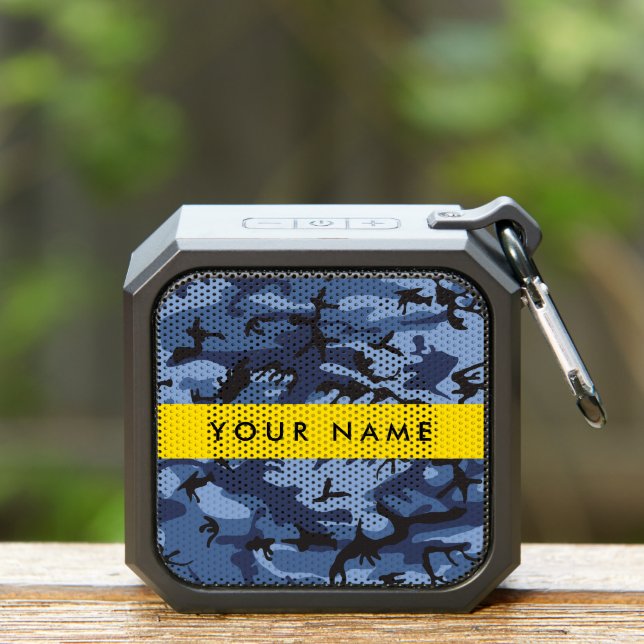 Navy Blue Camouflage Your name Personalize Bluetooth Speaker (Insitu(Outdoor))