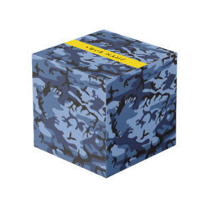 Navy Blue Camouflage Your name Personalize Cube
