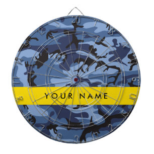 Navy Blue Camouflage Your name Personalize Dart Board