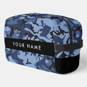 Navy Blue Camouflage Your name Personalize Dopp Kit